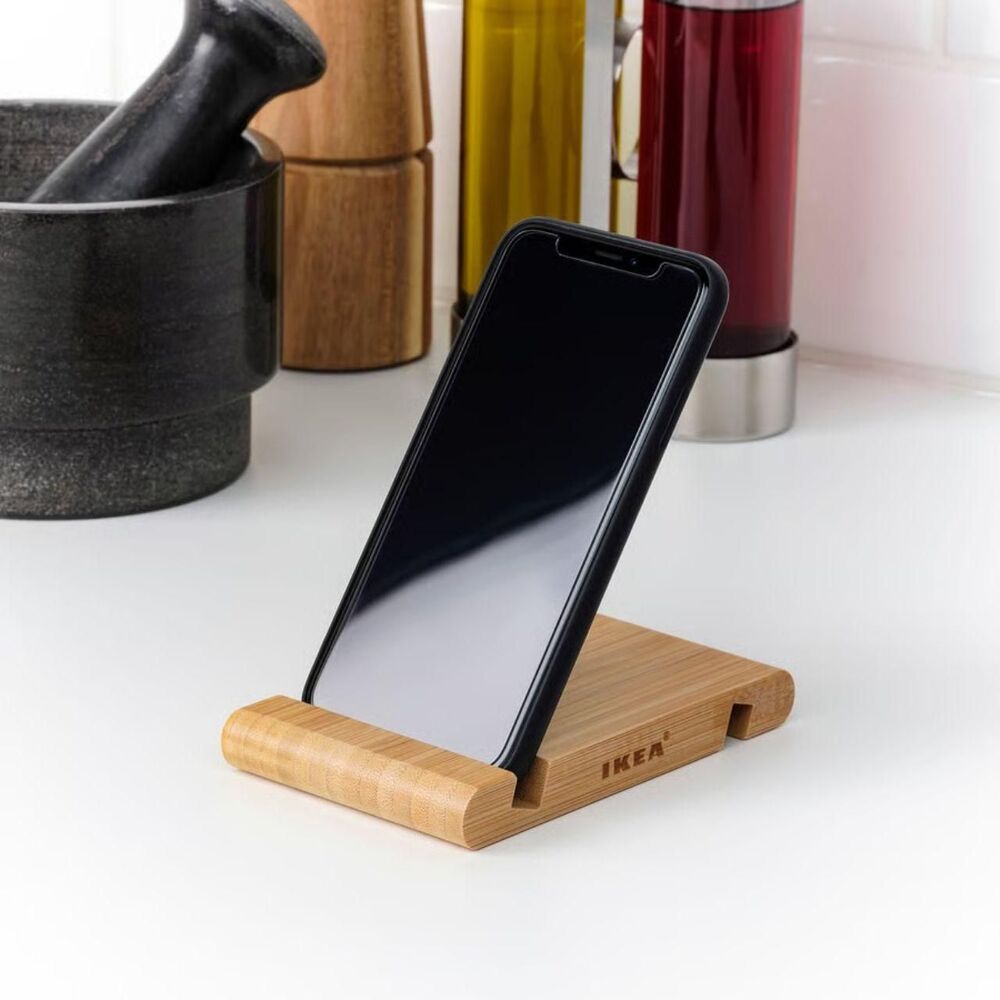 BERGENES IKEA Holder for mobile phone/tablet, bamboo